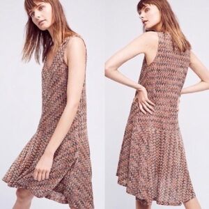 Anthropologie Maeve Westwater‎ Knit Chevron Dress Medium OB542558